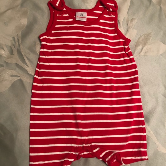 Hanna Andersson Other - Hanna Andersson red white romper 6-12m EUC